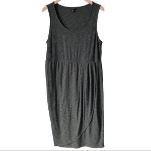 Torrid Sleeveless Ribbed Knit faux wrap sheath dress marled green 2x